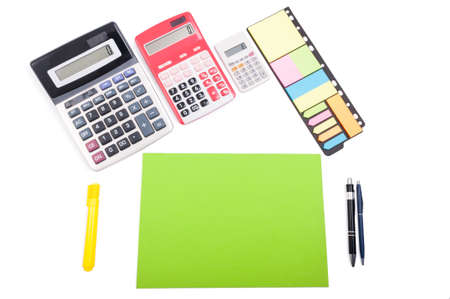 Organized desk or workspace concept. View from above