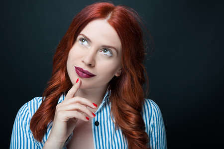 Glamour portrait of beautiful woman model with fresh daily makeup