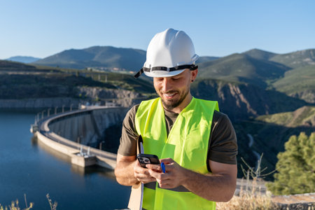 Quality controller using smartphone near dam and reservoir