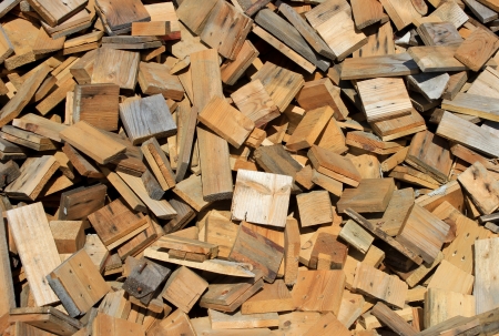 Pile of small pieces of scrap wood