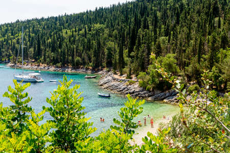 Small and cozy beach in Kefalonia, Greeceの写真素材
