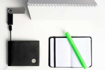 Notebook, secure crypto device and block walletの写真素材