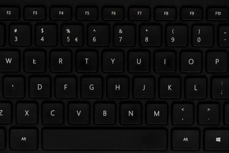 Close up view of black keyboard and keys