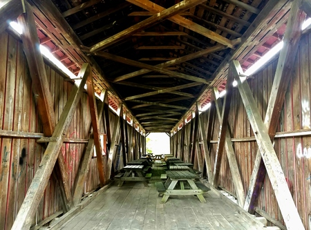 Covered Bridge over Mill Creek in Indiana