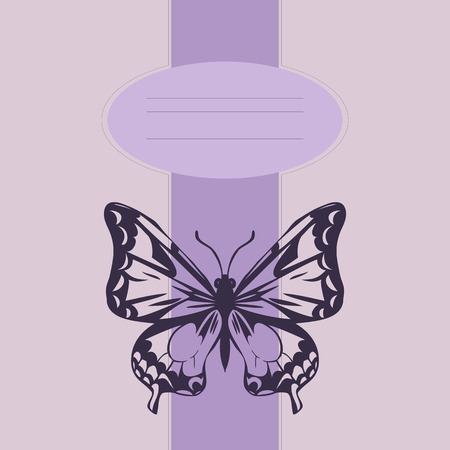 vector card with butterfly, vector illustrationのイラスト素材