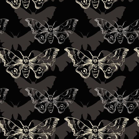 vector seamless pattern of butterflies, vector illustrationのイラスト素材