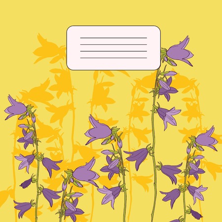 Floral card with bellflowers, vector illustrationのイラスト素材