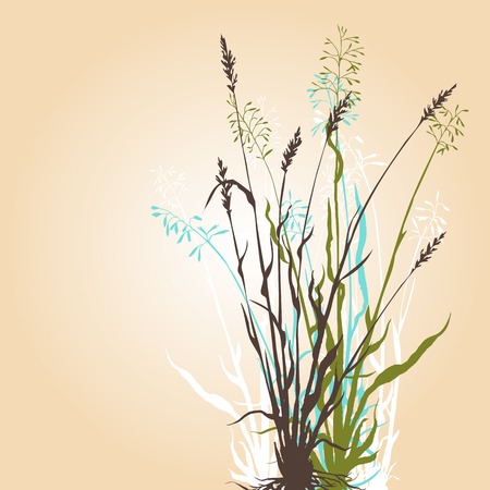 Silhouettes of grass, hand drawn vector illustrationのイラスト素材