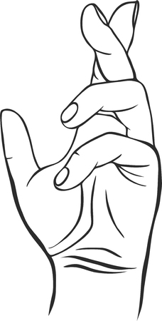 line drawing human hand ,hand drawn vector iconのイラスト素材