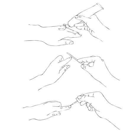 vector manicure processのイラスト素材
