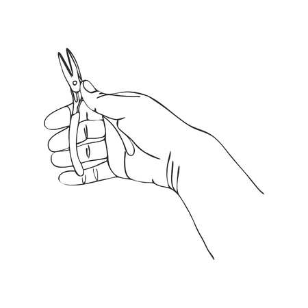 vector hand with pliersのイラスト素材