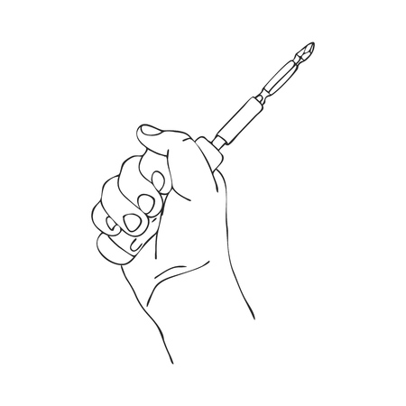 vector hand with screwdriverのイラスト素材