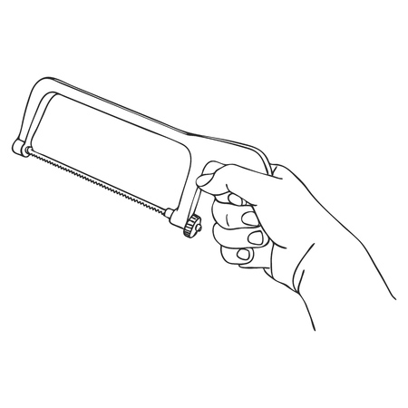 vector hand with sawのイラスト素材