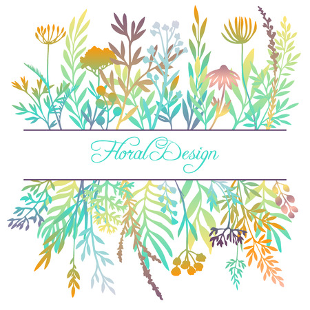 hand drawn color floral backgroundのイラスト素材