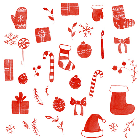 christmas doodle setの写真素材