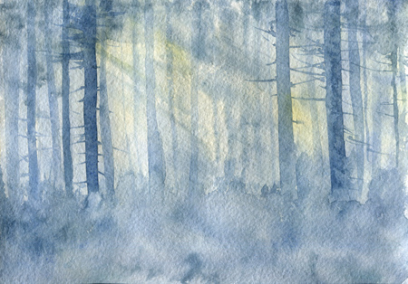 abstract watercolor landscapeの写真素材