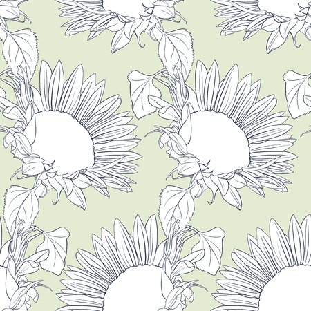 vector seamless pattern with flowersのイラスト素材