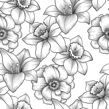 vintage  floral seamless pattern Vector illustration.のイラスト素材