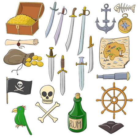 Pirates icon setのイラスト素材