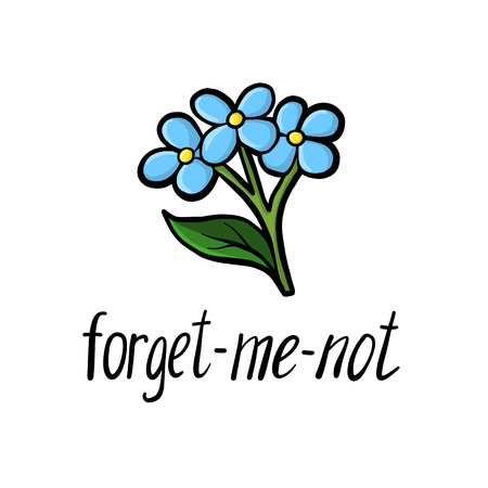 vector flower of forget-me-notのイラスト素材