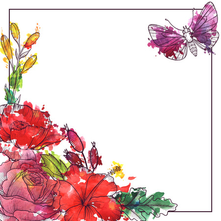 vintage vector floral compositionのイラスト素材