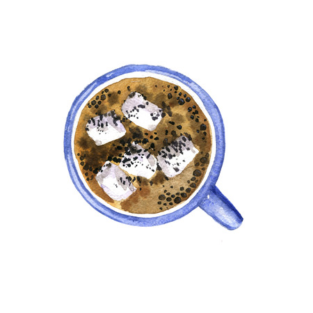 top view of coffee cupの写真素材