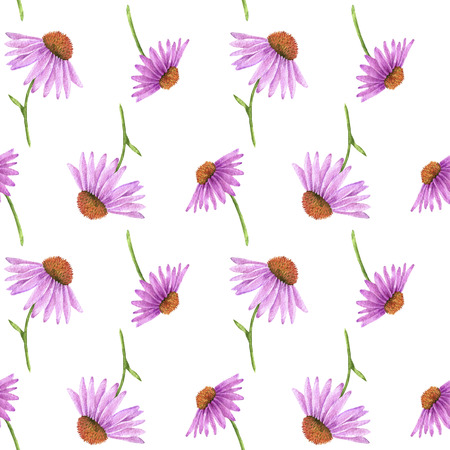 watercolor seamless pattern with flowersの写真素材