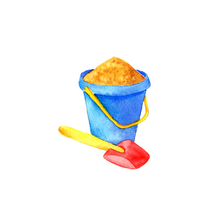 sand bucket and shovelの写真素材