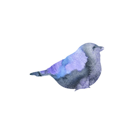 watercolor bird silhouetteの写真素材