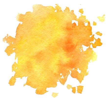 orange watercolor background, paint stainの写真素材