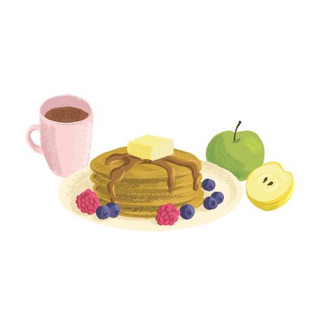 vector drawing breakfastのイラスト素材