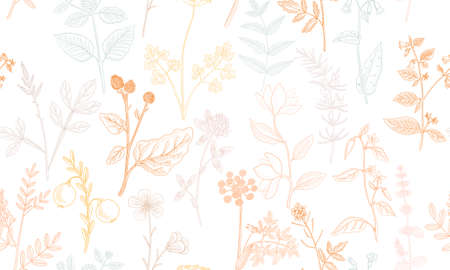vector drawing floral seamless pattern