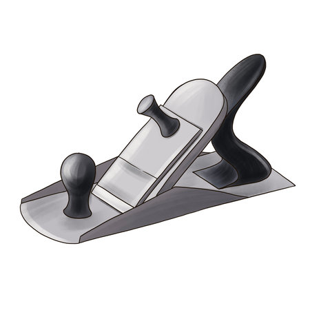 drawing jack plane at white background