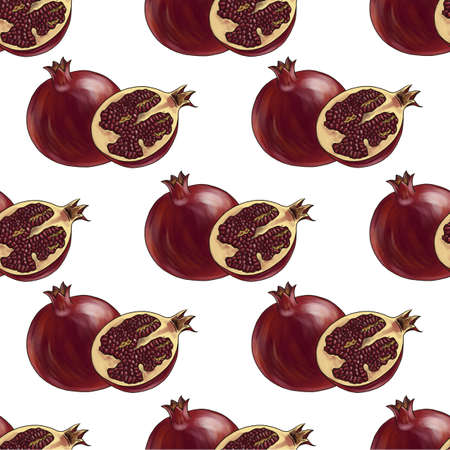seamless pattern with pomegranateの写真素材
