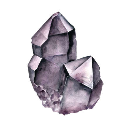 watttercolor drawing crystal of gemの写真素材