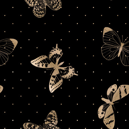 seamless pattern with butterfliesの写真素材