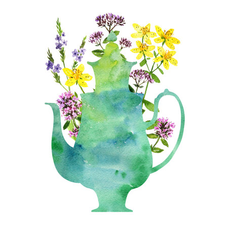 tea cup with pink flowersの写真素材