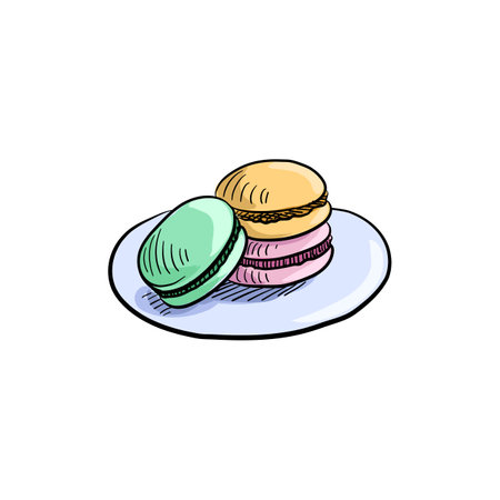 vector drawing sketch of macaroonsのイラスト素材