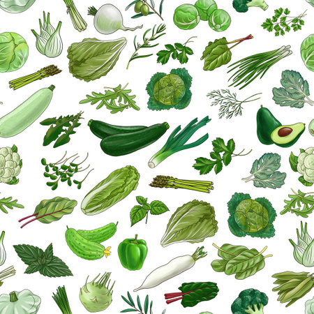 drawing pattern with vegetables at white backgroundの写真素材