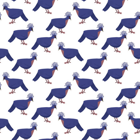 vector seamless pattern with crowned pigeonのイラスト素材
