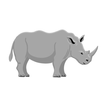 vector drawing rhino, cartoon animalのイラスト素材