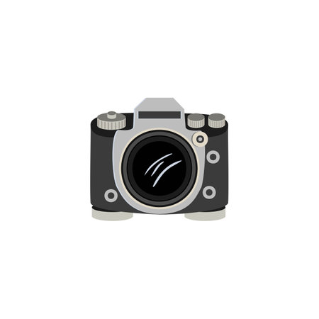 vector drawing vintage photo cameraのイラスト素材