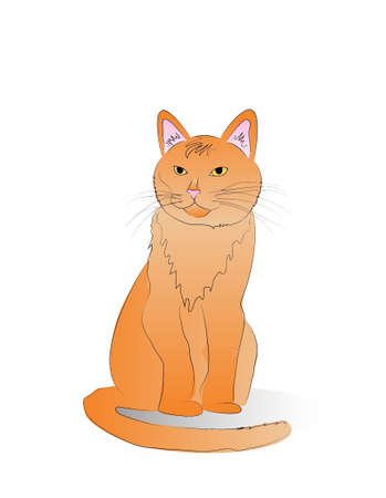 Orange Cat Vector Illustration isolated on a white backgroundのイラスト素材