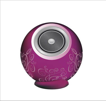dark pink audio speaker isolated on white backgroundのイラスト素材