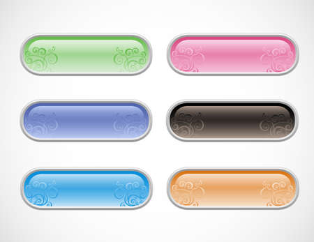 vector glossy buttons isolated on a white backgroundのイラスト素材