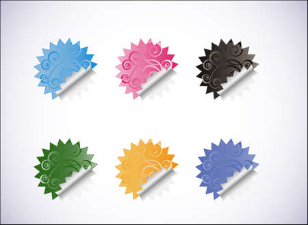 Vector Sticker Set isolated on a white backgroundのイラスト素材