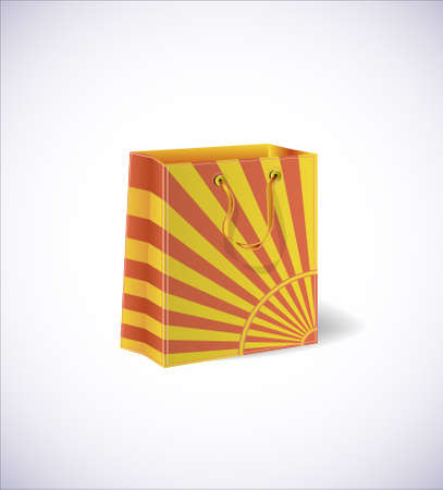 yellow shopping bag isolated on a with backgroundのイラスト素材