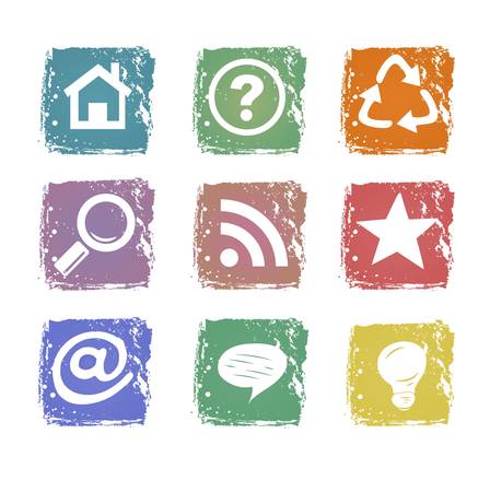 Grunge web icons isolated on white backgroundのイラスト素材