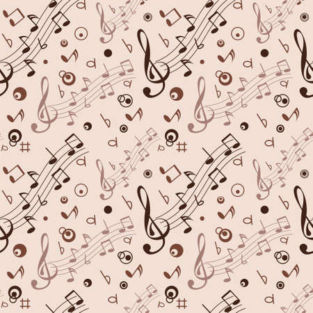 Seamless with some musical notes on light backgroundのイラスト素材