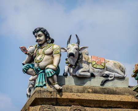 Detail  of indian Kapaleeswarar temple , Chennai, Indiaの写真素材